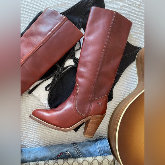 Frye Shoes - FRYE | Brick Red Heeled Boots